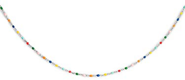 SINGULARU - Collier Dots Colors Enamel Argent. Chaîne avec Perles Colorées. Argent Sterling 925 avec Finition Plaqué Rhodium. Longueur 35 cm + Extension 5 cm. Bijoux pour Femme