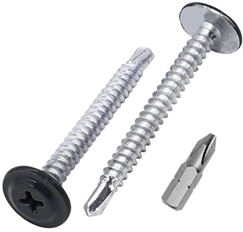 SKIR'CO (300 pièces) Vis Autoperceuses Peintes 4,2 x 40 mm, Vis Tôle, Tête Bombée Modifiée PH (Gris Anthracite RAL 7016)