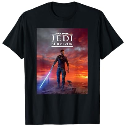 Star Wars Jedi: Survivor Cal Kestis BD-1 Game Poster Art T-Shirt