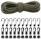 15m De Cuerda Elástica Segura, 6mm Cuerdas Elásticas Y Fijaciones,10 De Ganchos Elásticos, 10 Ganchos De Plástico para Cuerda Elástica,10 Elásticos De Plástico Lonas, Portaequipajes (6mm,grisáceo)