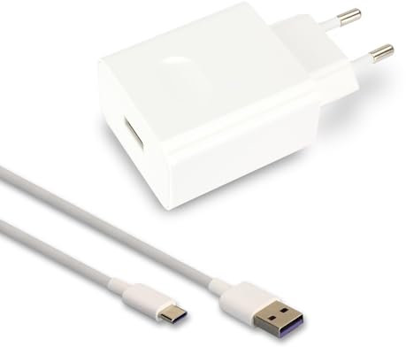 Caricatore Supercharge HW-100400E00 (40 W/4 A), incluso cavo USB Type C (5A) compatibile per Huawei P40, P40 Pro, P30 Pro, P30, P30 Lite, P40 Lite, Mate 40 Lite, Bianco