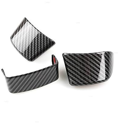 DREOW Auto Innenraum Für VW Für Golf 5 Für MK5 Für Passat Für B6 Für Jetta Für MK5 Für Tiguan 3 Stücke Carbon Textur Innen Lenkrad Panel Abdeckung