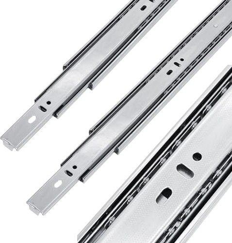 Stolmet Schubladenschiene Vollauszug Teleskopschienen Teleskopauszüge Schubladen Schienensystem Schubladenauszug bis 30 kg 50 cm Höhe 45 mm (45 cm)