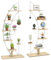 HOMASIS Scaffale Porta Piante a Forma di Mezzaluna, Scaffale per Piante da Interno, Portavasi Elegante da Interni, Espositore per Decorazioni da Balconi, Soggiorni (2, Bianco)