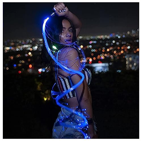 Flux de Fouet LED, Fouet à Fibre Optique, Danse Fouet LED, Jouet Rave Lumineux 10 Couleurs 36 Modes d'effets pivotant à 360 ° pour la Danse, Les fêtes, Les Spectacles de lumière, Les Festivals de mu