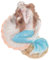 IMIKEYA Harz-Meerjungfrau Mit Muschel-Skulpturen Blaue Meerjungfrau-Figuren Aquarium-Meerjungfrau-Statue Mediterrane Prinzessin-Ornamente Für Heimbüro-Bücherregal-Dekoration