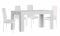 S & S Saldos y Stocks Mesa Extensible de Comedor o Cocina Blanco + 4 Sillas en Polipiel/Metal Blanco