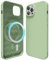 oakxco Silicone Case for iPhone 12 Pro Max Compatible with Magsafe Magnetic Wireless Charging, Slim Thin Soft Rubber Gel with Magnet, Matte TPU Mag Cover for Women Men, Light Green
