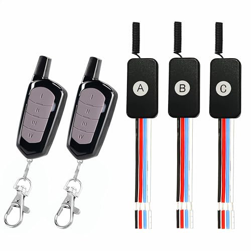 WOODGUILIN Mini 3 Wege Funkschalter | DC5V-24V 3A 1 Kanal | Für Alarmglocken/Elektrische Türschlösser