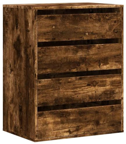 vidaXL Kommode, Sideboard mit 4 Schubladen, Schubladenschrank Schrank für Wohnzimmer, Anrichte Flurschrank Beistellschrank, Räuchereiche Holzwerkstoff