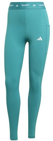 adidas Damen TECHFIT Stash Pocket Full Length Leggings, Pure Teal, M