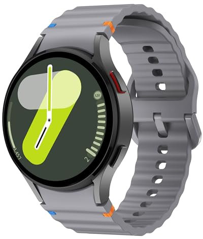 Silicona Correa para Galaxy Watch 7 40mm 44mm, 20mm Pulsera Deportiva de Correa para Samsung Galaxy Watch 7 40mm 44mm/Galaxy Watch 5 Pro 45mm/Galaxy Watch 6 40mm 44mm/Galaxy Watch 6 Classic 43mm 47mm