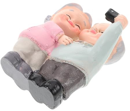 LIFKICH Großeltern-Figur Aus Kunstharz Kuchendekoration Valentinstagsgeschenk Motto-Party-aufsatz Dekoration Für Zuhause