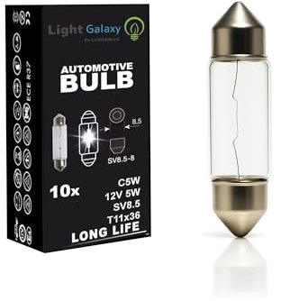 Light Galaxy ... Ihr Lichtlieferant 10 x PKW Soffitte 12V 5W C5W SV8,5 36mm Kennzeichenbeleuchtung Glühlampe Innenraum