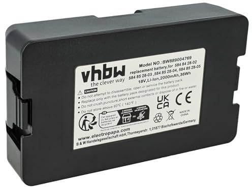 vhbw batteria compatibile con Gardena smart SILENO city 500m2 Set 19066-20, 250 m2 Set 19069-20, 400m2 19605-60 robot tagliaerba 2Ah 18V Li-Ion