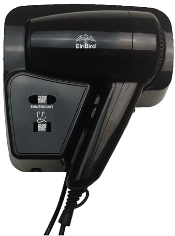 ElriBird Secador de pelo montado en la pared de 1200 W – Compacto, elegante y construido para mayor comodidad, perfecto para hoteles, resorts, Airbnb y uso en el hogar