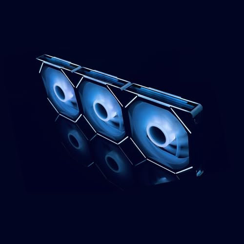 HCS HellCracks ARGB 3 x 120mm Mirror Effect Fanss – 200-2000 RPM, Ideal for CPU Cooling, Heatsinks & Cases, with PCC (PWM Combo Connectors), SCC(SYNC Combo Connectors) & Mini Hub (Black)