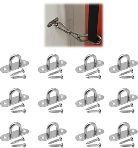kiki fancy 10Pcs Heavy Duty Pad Eye Plates - Stainless Steel Eye Plates for Ceiling Hooks, D Rings, Marine, Boat, and Industrial Use - Heavy Duty Eye Plate for Secure Mounting and Rigging