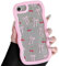 ZTOFERA Wavy Case for iPhone 7/8/SE 2020/SE 2022, Cute Clear Protective Case with Cherry Ribbon Pattern, Hard PC Colored Wave Frame Soft Silicone Bumper Shockproof Cover for Girls Women, Pink