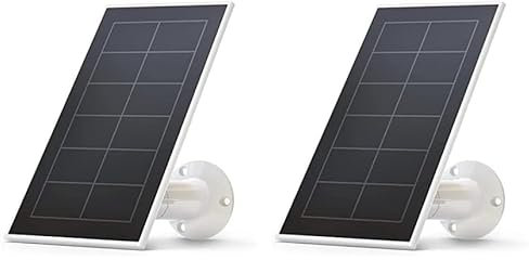Arlo Panneau Solaire, Blanc, Compatible Uniquement Avec Arlo Essential 1 et Essential 1 XL, Camera Surveillance WiFi, Parfait Pour Garder Vos Caméras Chargées 24/7 - Accessoire Certifie Arlo, VMA3600