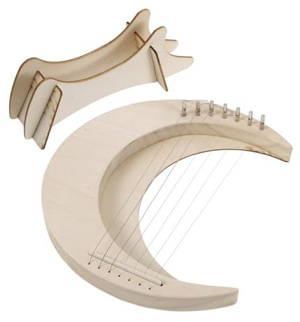 Milisten Lyre en Bois à 7 Cordes Instrument de Musique Portable pour Débutants pour