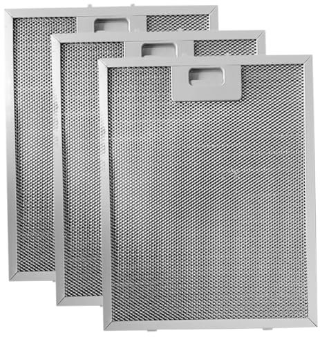 3-teiliger Dunstabzugshaubenfilter, 33 x 25 cm, Dunstabzugshauben-Fettfilter für die Küche, praktischer waschbarer Haubenfilter für Dunstabzugshaubenfilter, Fett vom Herd, Ersatzfilter für Dunsta
