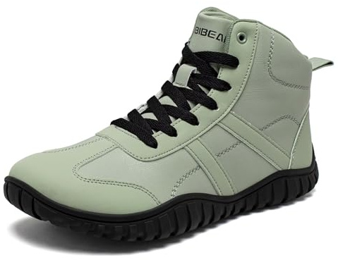 HOBIBEAR Unisex Wide Barefoot Boots for Mens Womens Hiking Outdoor Walking Shoes(Green,UK 13)
