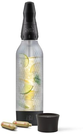 iSi Twist'n Sparkle Virtuoso Wassersprudler 0.95L – Soda Maker für Sprudelwasser, Säfte & Cocktails – Wasser Sprudler & Soda Maker mit rutschfester Silikon Hülle – Alternative Sprudelwasser Maschine