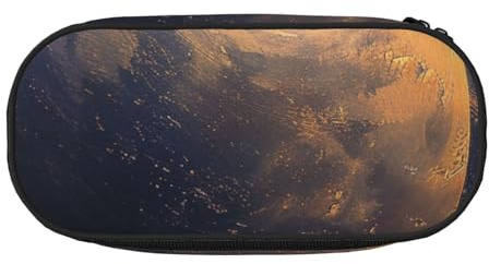 Federmäppchen mit Regenbogen-Schmetterling-Motiv, bedruckt, Oxford-Stoff, geräumiges Design für Schule, Büro, Reisen – Mehrzweck-Schreibwaren und Make-up-Tasche, Planet, Einheitsgröße, Schulranzen