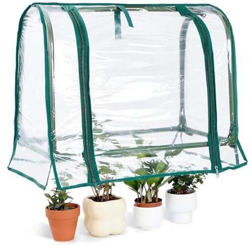 Mini-Gewächshaus für den Innenbereich transparent kleines Tischgewächshaus mit Reißverschluss Kunststoff-Feuchtigkeitskuppel für die Keimung und Sämlinge im Garten