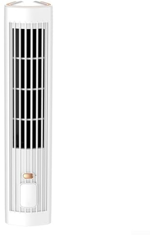 Ventilatore a torre senza pale, alimentato tramite USB, dispositivo di raffreddamento silenzioso a 3 velocità, struttura compatta e sicura, portatile, per casa, ufficio, dormitorio (bianco)