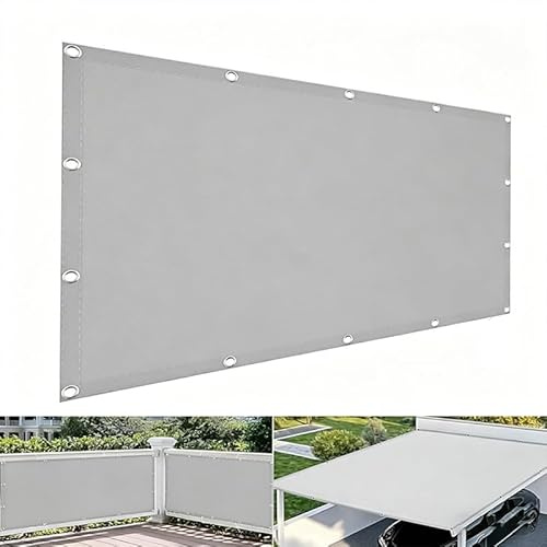 Vela de Sombra Exterior Rectangular 4x7m Gris Claro Toldo Vela Rectangular Impermeable,Resistente Al Desgarro y Al Viento Lona de Sombra con Ojales para Jardin, Patio, Piscina