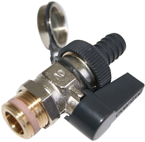 Oventrop 1033354 Kugelhahn Optiflex 1/2 Zoll, vernickelt mit Schlauchverschraubung und Kappe