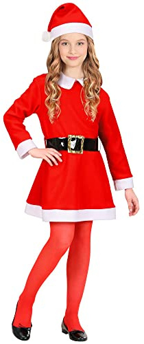 W WIDMANN MILANO Party Fashion - Kinderkostüm Santa Girl, Kleid, Weihnachtsfrau, Weihnachtskostüm, Faschingskostüme