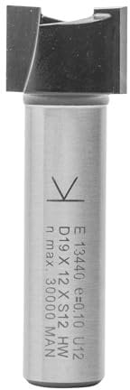 ENT 13440 Fresa para desbaste, en carburo, vástago (S) de 12 mm, diámetro (D) de 19 mm, NL 12 mm, SL 40 mm, GL 52 mm