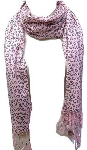 Tapp Collections Hochwertiger Schal mit Tiermuster, Leopardenmuster (grau-rosa),