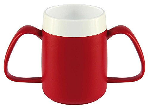 NRS Healthcare Red/White Thermo Safe 2 Handled Mug (Pack of 1)