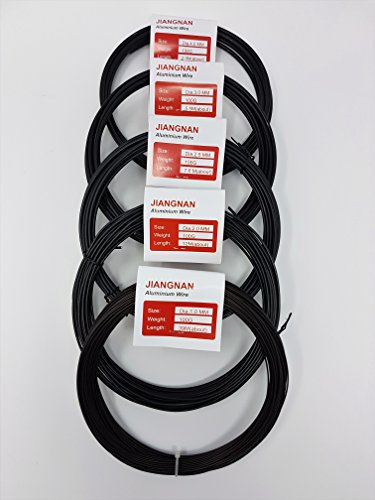 Generic Bonsai Training Wire Set of 5 Size Aluminum Rolls Tree Branch Plant Shaping