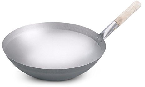 Pamai Pai® Wok Pfanne Ø 35cm Runder Boden Asiatische Eisenpfanne Wokpfanne Induktion