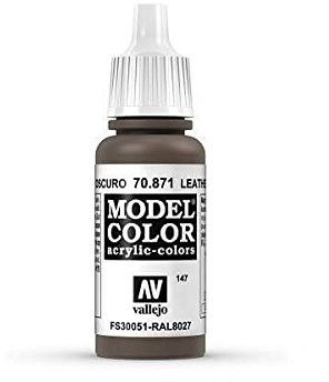 Vallejo 871 Model Colour Leather Brown 17ml Paint Dropper Bottle