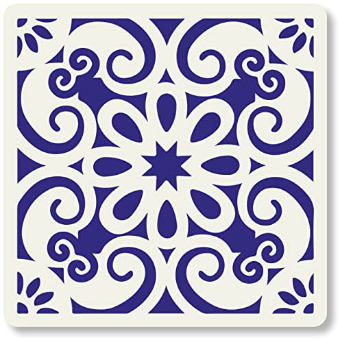 Middle Eastern Style Tile Crafting Stencil Washable Reusable (4 inches x 4 inches)
