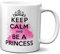 Planetacase - Taza Keep Calm and Be a Princess - Cerámica - Apta para Microondas y Lavavajillas - 330 mL - Altura 9,5 cm, Be A Princess, Cerámica