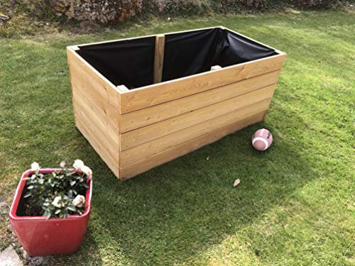 Gartenwelt Riegelsberger Elegantes Hochbeet Kräuterbeet Pflanzbeet Lärche Gemüsebeet 150x100cm Höhe 71 cm aus Lärchenholz 27mm glatt