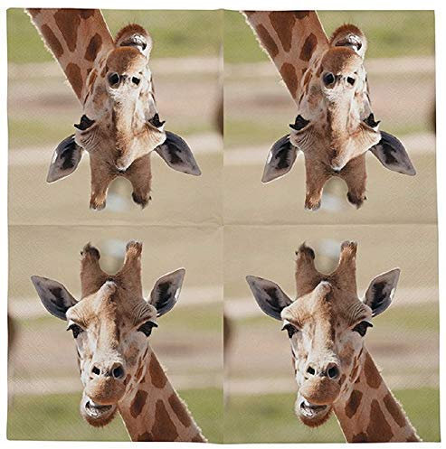 linoows Servietten Giraffe 20 Stück Afrikanische Tiere Servietten mit Giraffe 33 x 33 cm