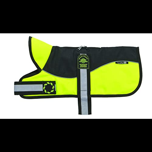 Outhwaite Animate Reflective Black/Hi-Viz Padded Harness Coat 18 (46cm), Black/Yellow