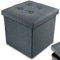 Nyxi Foldable Ottoman Storage Box, 38x38x38cm, 40L Capacity, Fabric, Multi-Purpose Seat, Foot Stool, Storage Organizer with Lid for Kids Toys, Bedroom, Hallway, Living Room Dark Grey