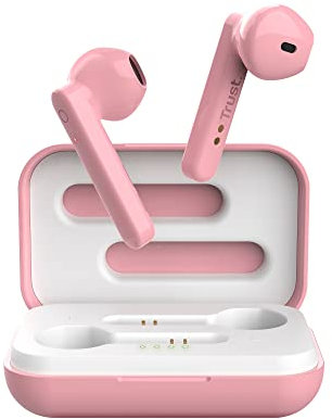 Trust Mobile Primo Touch Auriculares Inalambricos Bluetooth, Auriculares In Ear con Micrófono Incorporado, True Wireless, hasta 10 Horas de Reproducción, para Android, Chrome, iOS, Windows, Rosado