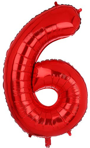 100 CM Groß Rot Zahl 6 Folienballon Luftballon Folien Mylar Riese MäDchen Helium Luftballons Geburtstag Party Deko Lieferungen Baby