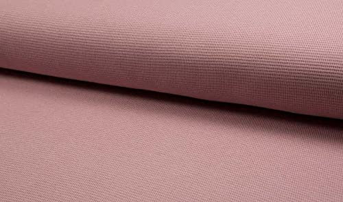 Waffeljersey, Jersey mit kleinem Waffelmuster - Altrosa als Meterware, 50 cm