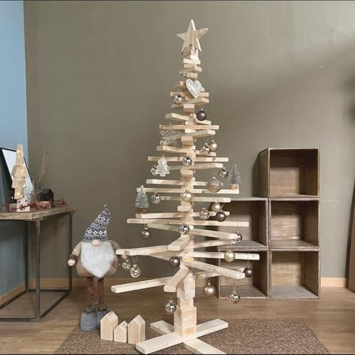 Arbre de Noël en bois naturel 1,50 m